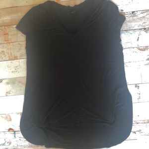 Black V-Neck Tunic T-Shirt